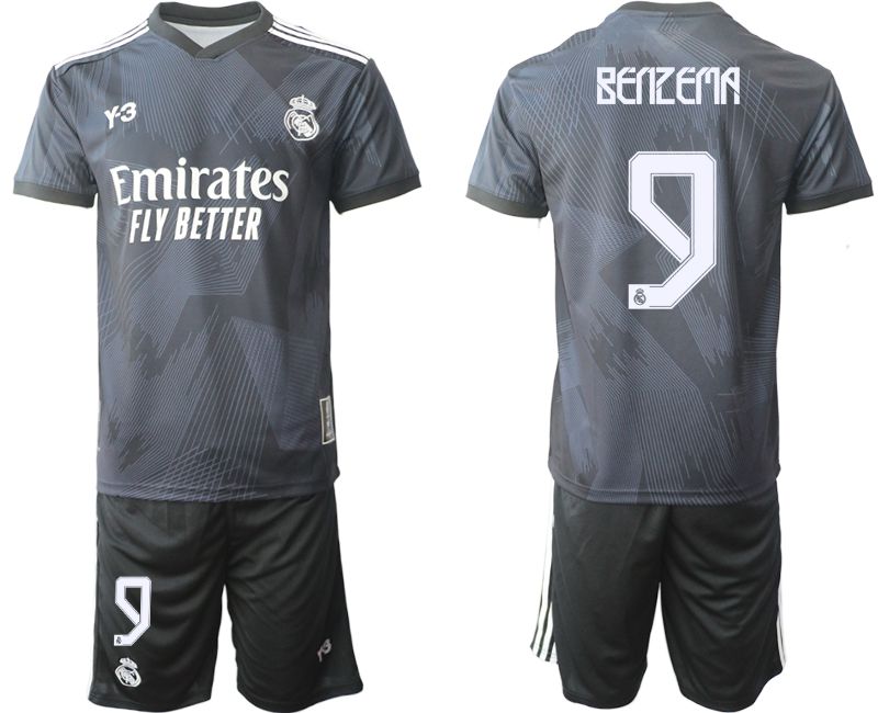 Men 2022-2023 Club Real Madrid Cuarta Camiseta Y3 de black #9 Soccer Jersey